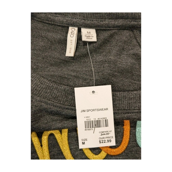 Cato Merry Every Thing Christmas Holiday Sweatshirt Top Medium - Picture 3 of 6